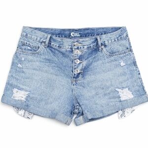NWT- Sugar & Jade Light Wash Denim Shorts Juniors Size 18 NWT Cute Casual S
